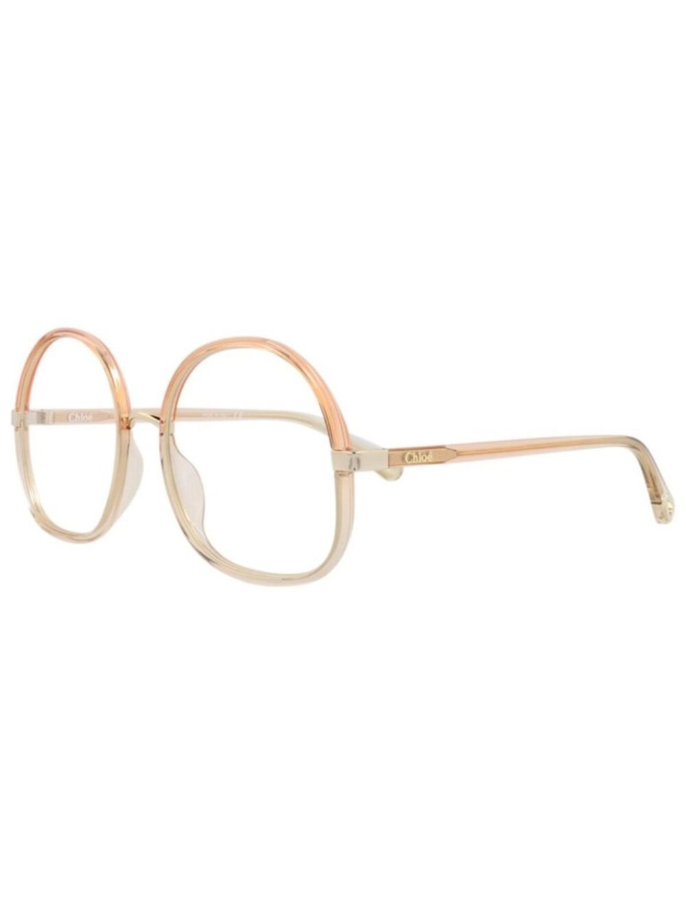 New Chloé Womens Round/Oval Orange Orange Transparent Fashion Designer Eyeglasse